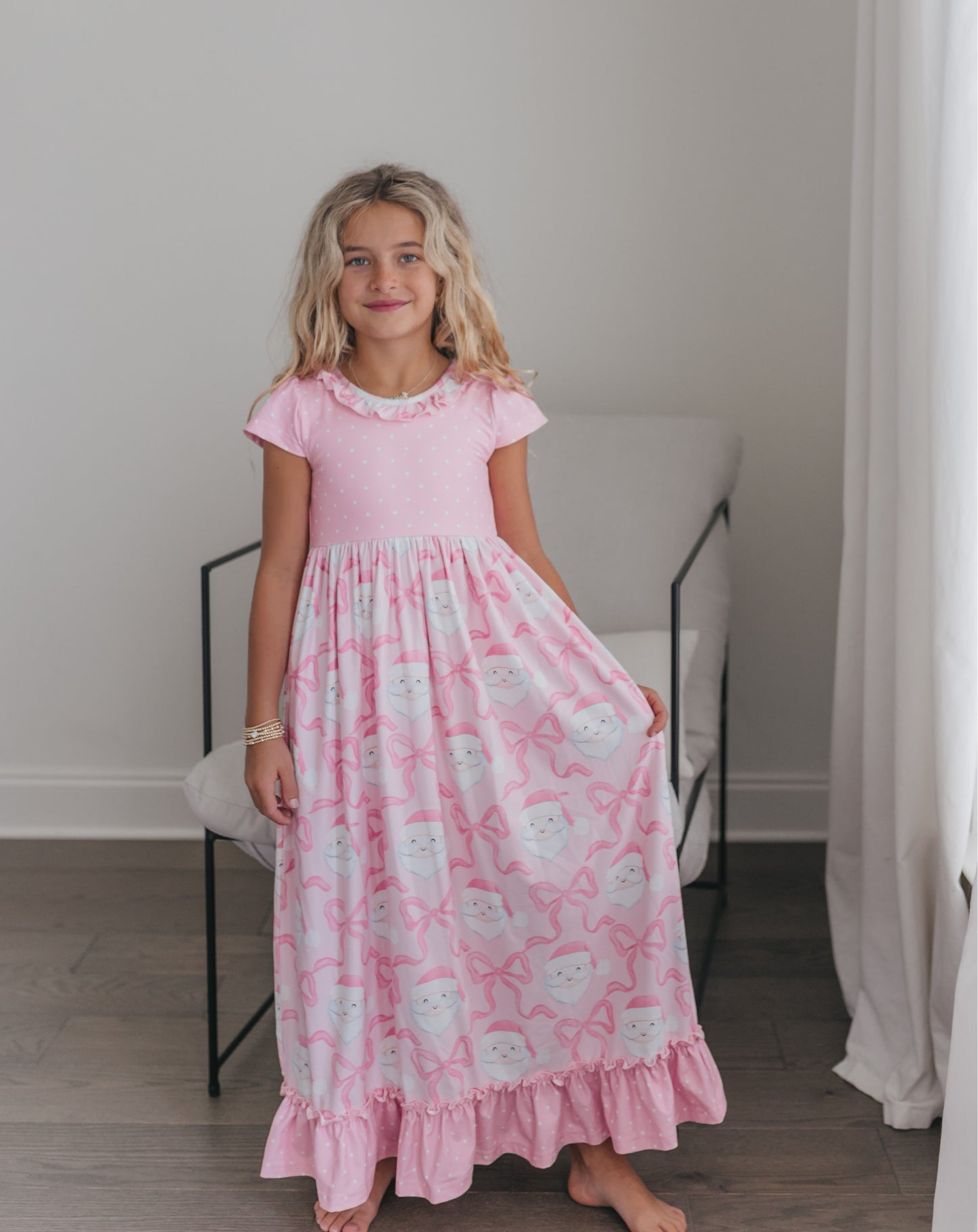 Pink Santa Bow Lounge Gown