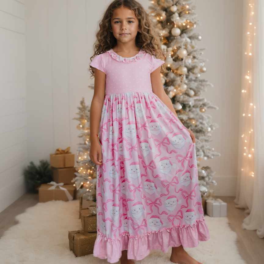 Pink Santa Bow Lounge Gown