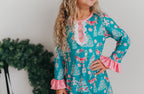 Pink Teal Nutcracker Lounge Gown