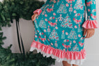 Pink Teal Nutcracker Lounge Gown