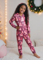 Pink Tree Zip Onesie