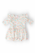 Pretty Pumpkins 3/4 Sleeve Flutter Twirl Bodysuit