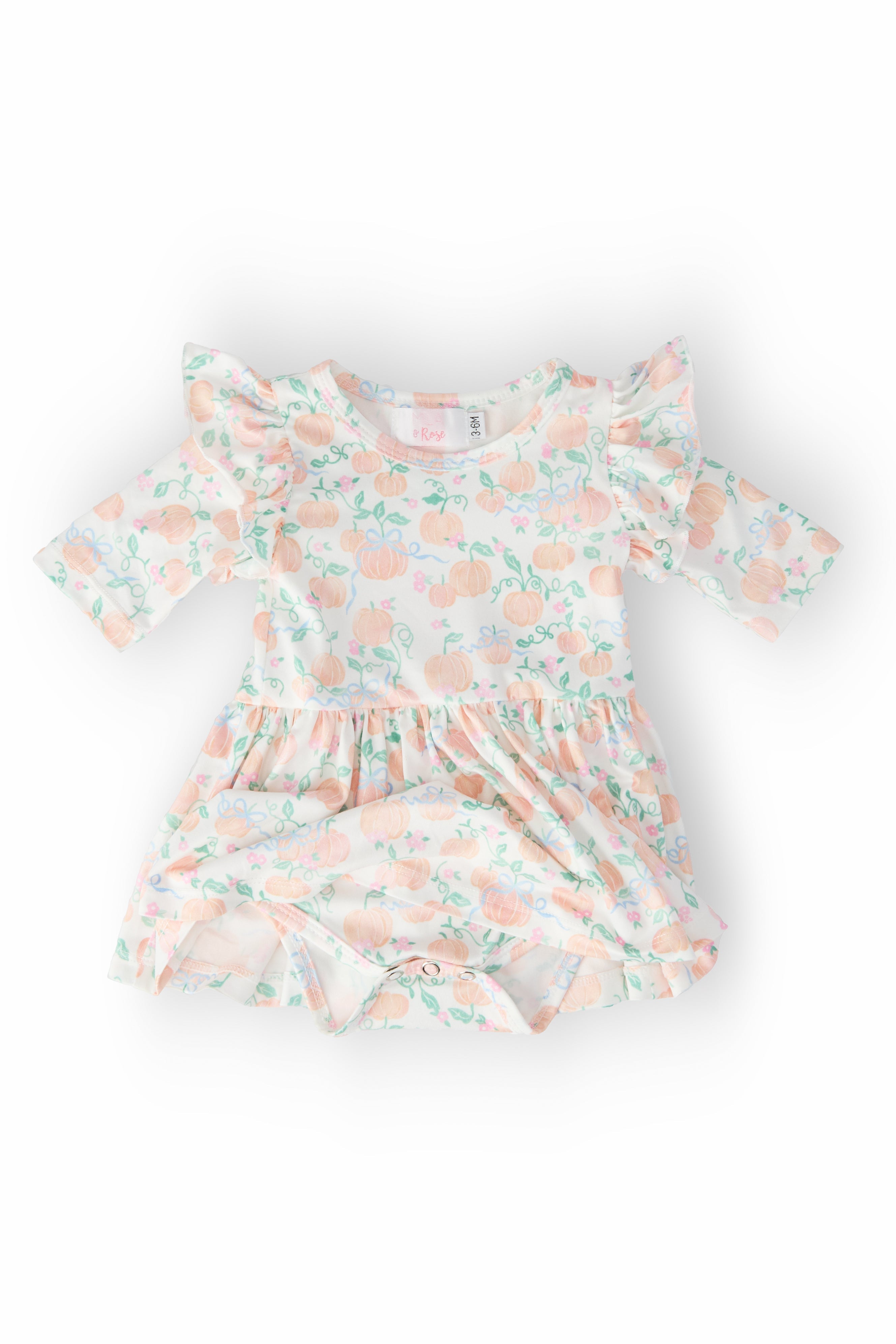 Pretty Pumpkins Twirl Flutter Bodysuit