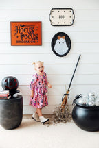 Purr-fectly Spooky 3/4 Sleeve Pocket Twirl Dress