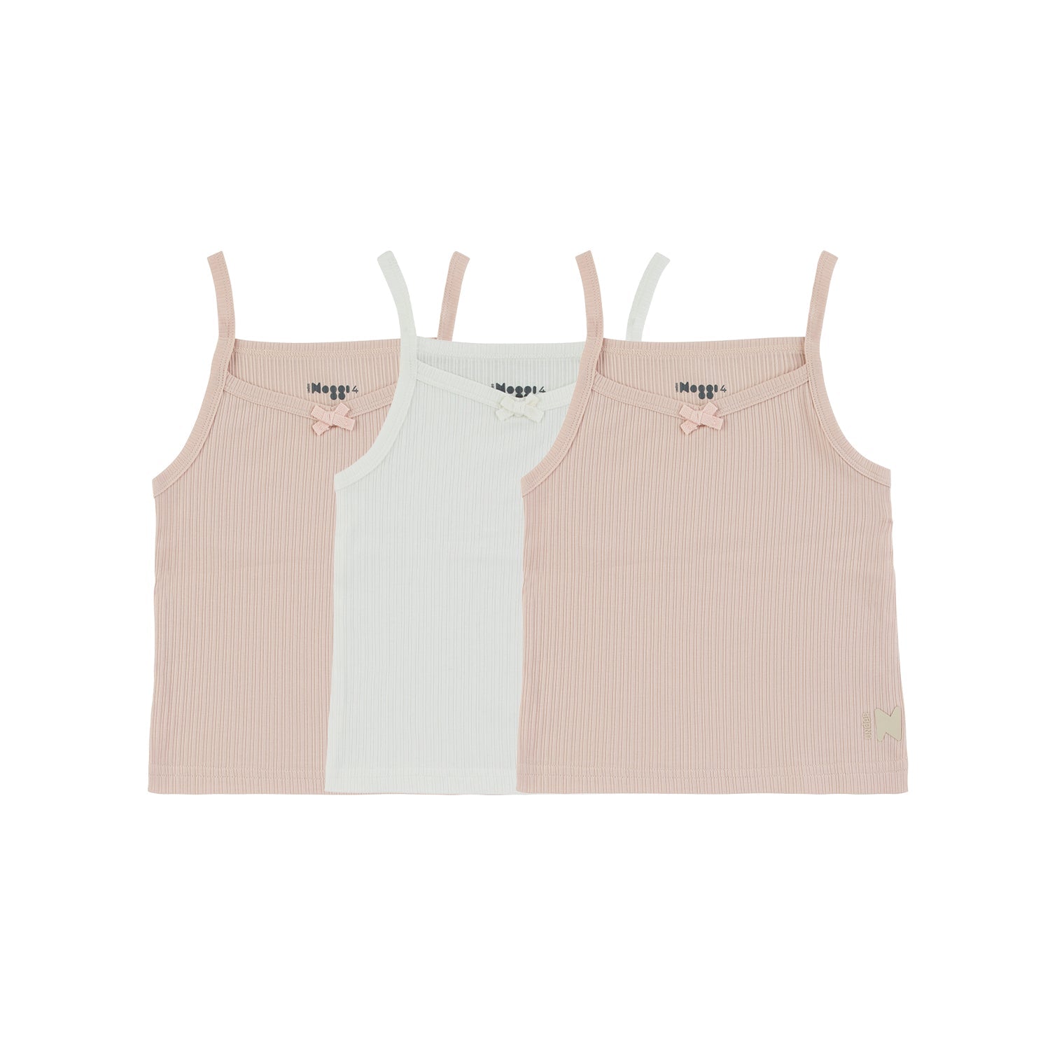 Ribbed Cotton Girls Tanks – Mauve + White (3 Pack) – Blissfully ...