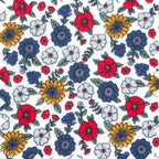 Girls' Ruffle Collar Long Sleeve Dress | Blue and Mustard Floral