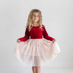 Red Velvet Tulle Dress