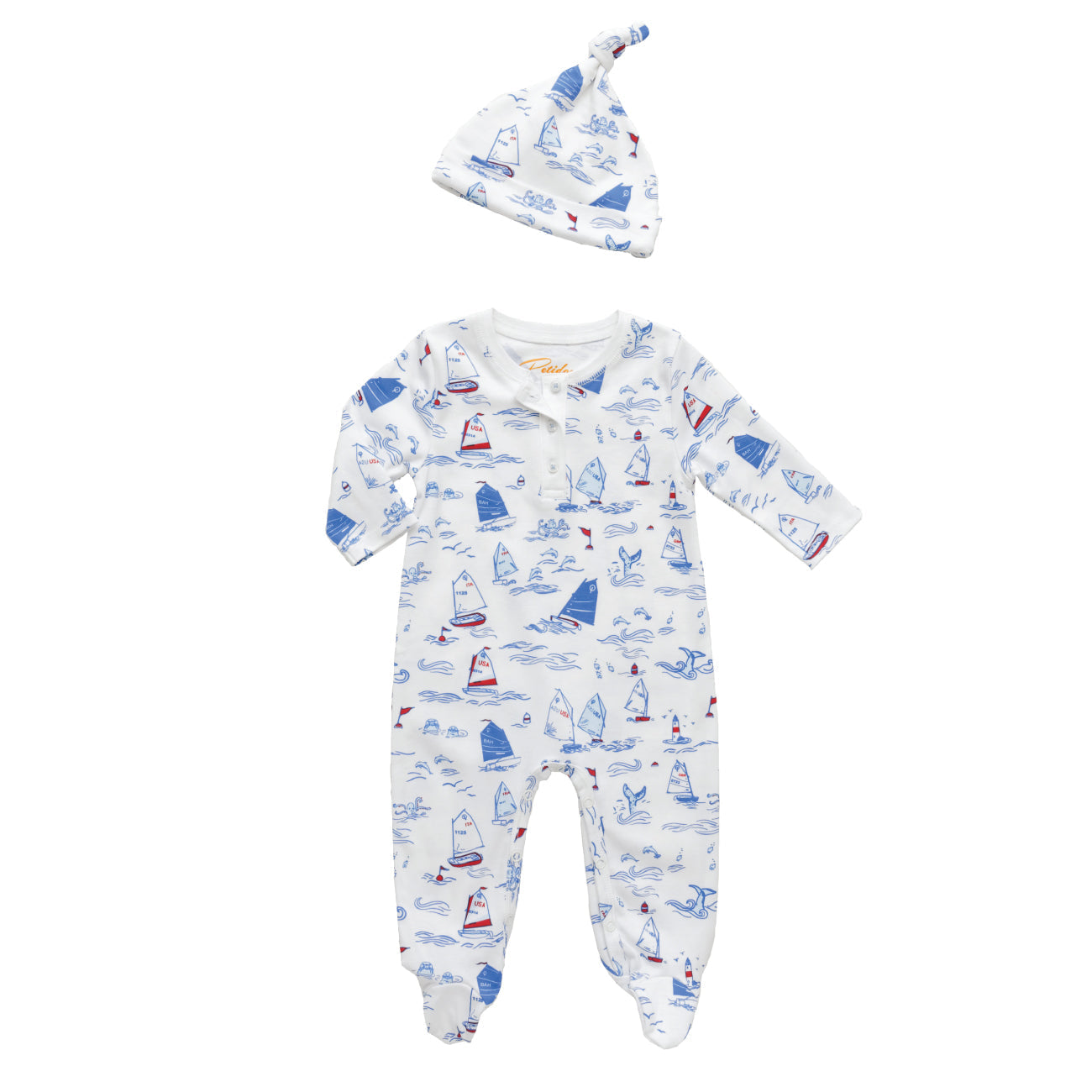 Regatta Footie with Hat Baby Set
