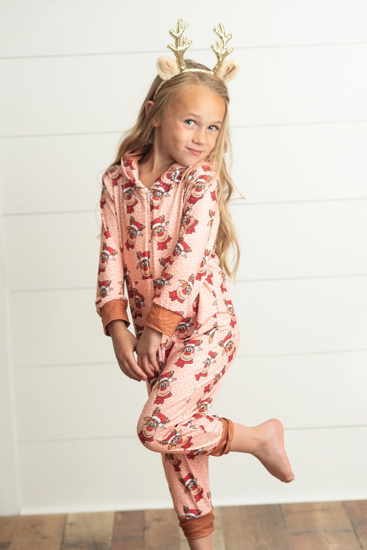 Reindeer Zipper Onesie Set