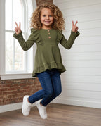 Olive Ribbed Shirt