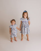 Baby Girl Round Collar Blouse, Blue Multi