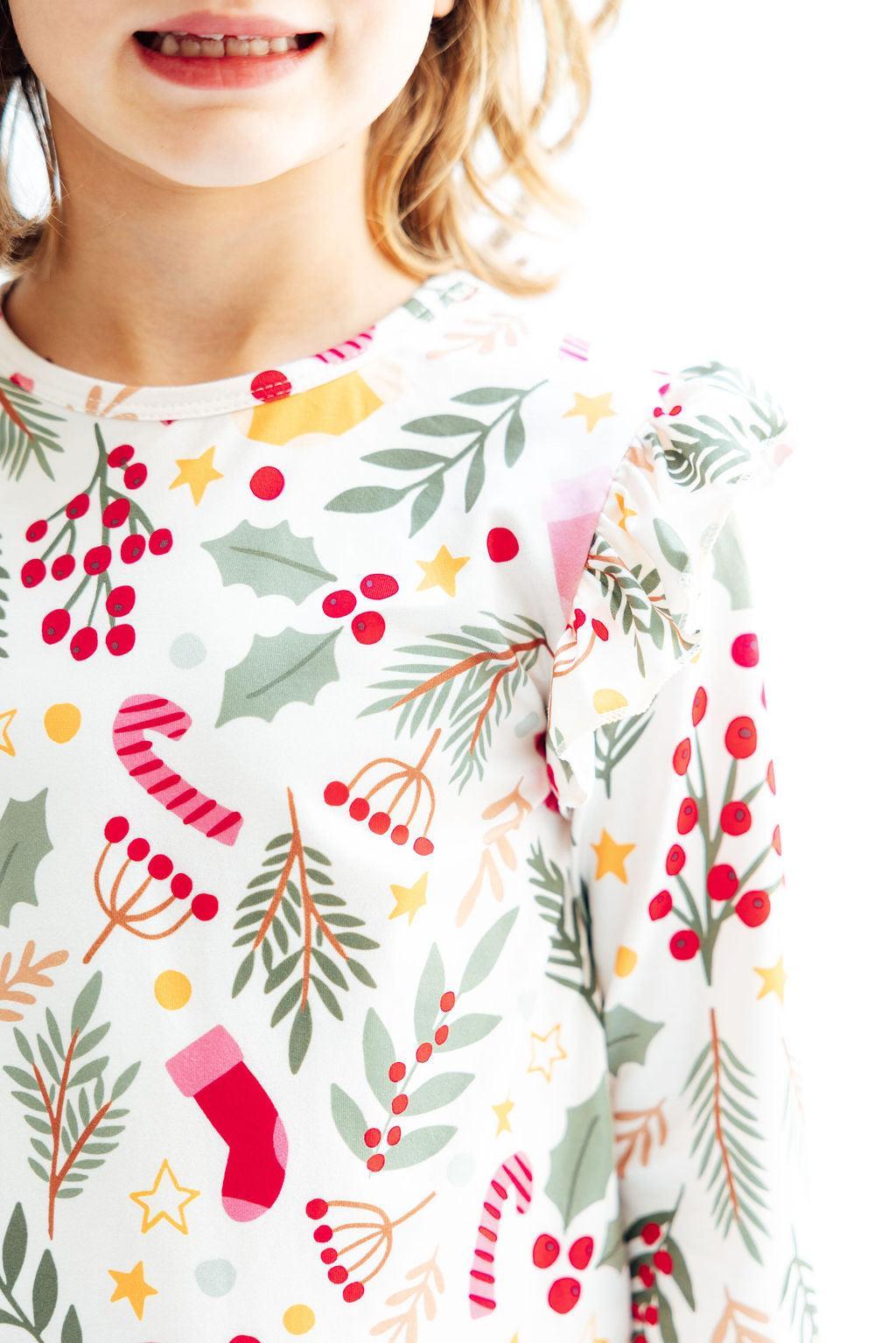 Holly Jolly Christmas Long Sleeve Ruffle Tee