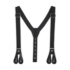 Infant Suspenders Bowtie Set | White