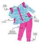 Girls Sage Bamboo Long Sleeve Peplum and Legging Set