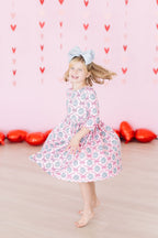 SALE Disco Bows 3/4 Sleeve Pocket Twirl Dress