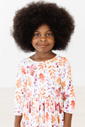SALE Falling Leaves 3/4 Sleeve Pocket Twirl Dress