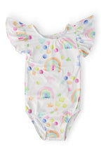 Watercolor Rainbows Short Sleeve Flutter Sleeve Leotard