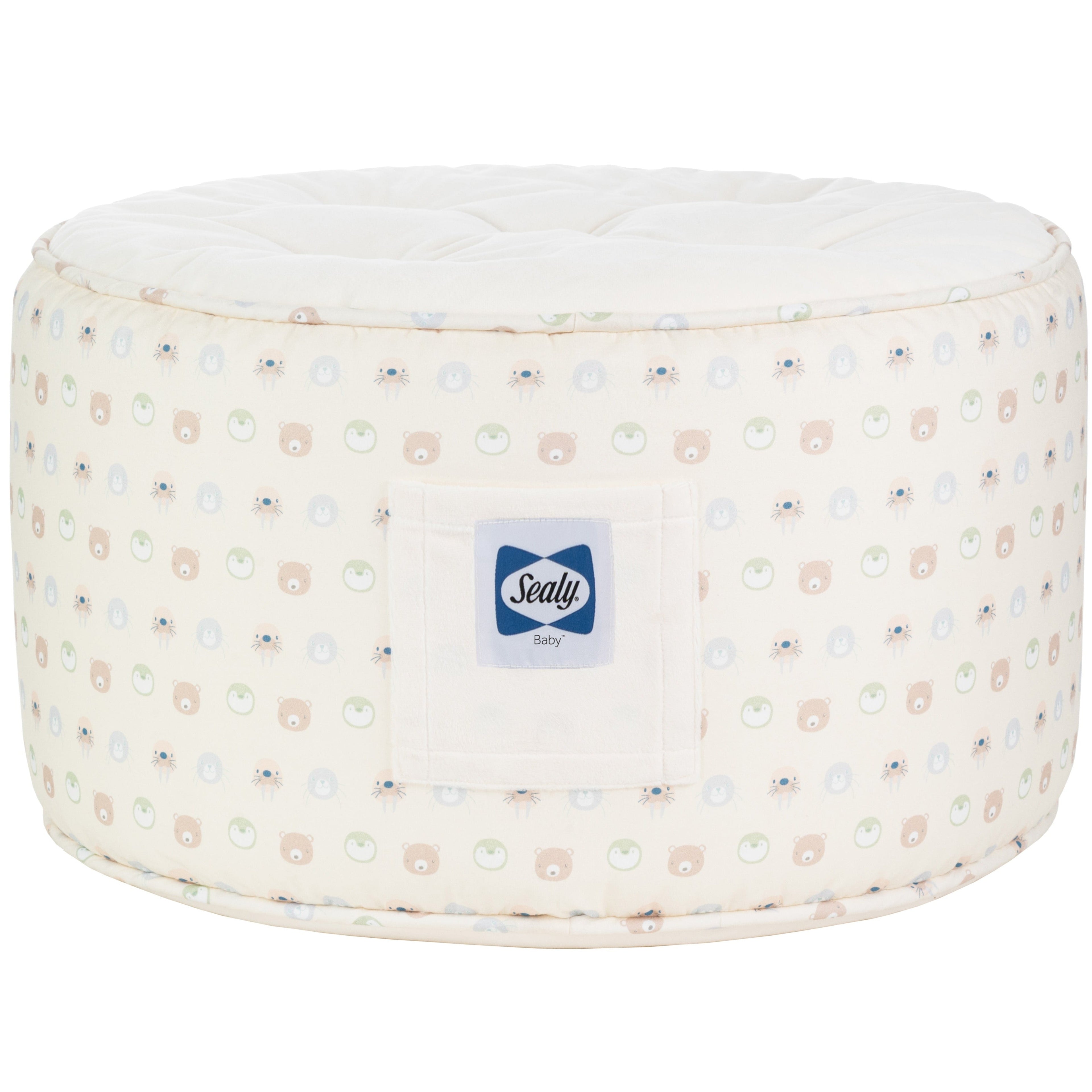 Beige Animal Face Sealy Toddler Pouf