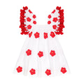 Serena Girl's Tassel Dress Hibiscus Applique
