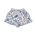 Baby Girl Ruffle Trim Shorts, Blue Multi