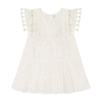 Sophie Girls' Tassel Dress White Eyelet