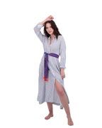 Anais Women's Button Front Shirtdress Marine Stripe
