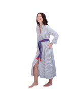 Anais Women's Button Front Shirtdress Marine Stripe