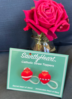 Catholic Straw Toppers: Holy Hearts (a 2 pack!)