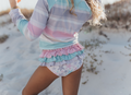 Elsie Pastel Star Fish Long Sleeve Rash Guard Swimsuit