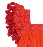 Serena Girls Tassel Dress Poppy Embroidery