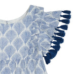 Sophie Girls Tassel Dress Navy Feather