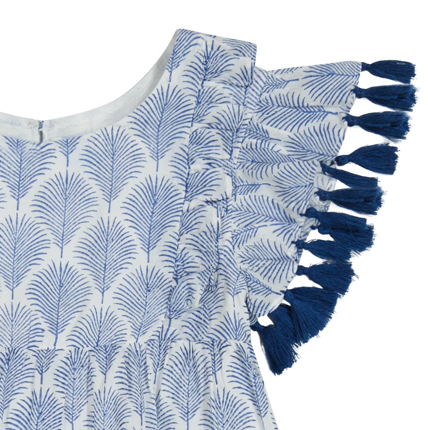 Sophie Girls Tassel Dress Navy Feather