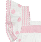 Serena Girl's Tassel Dress White Pink Frangipani