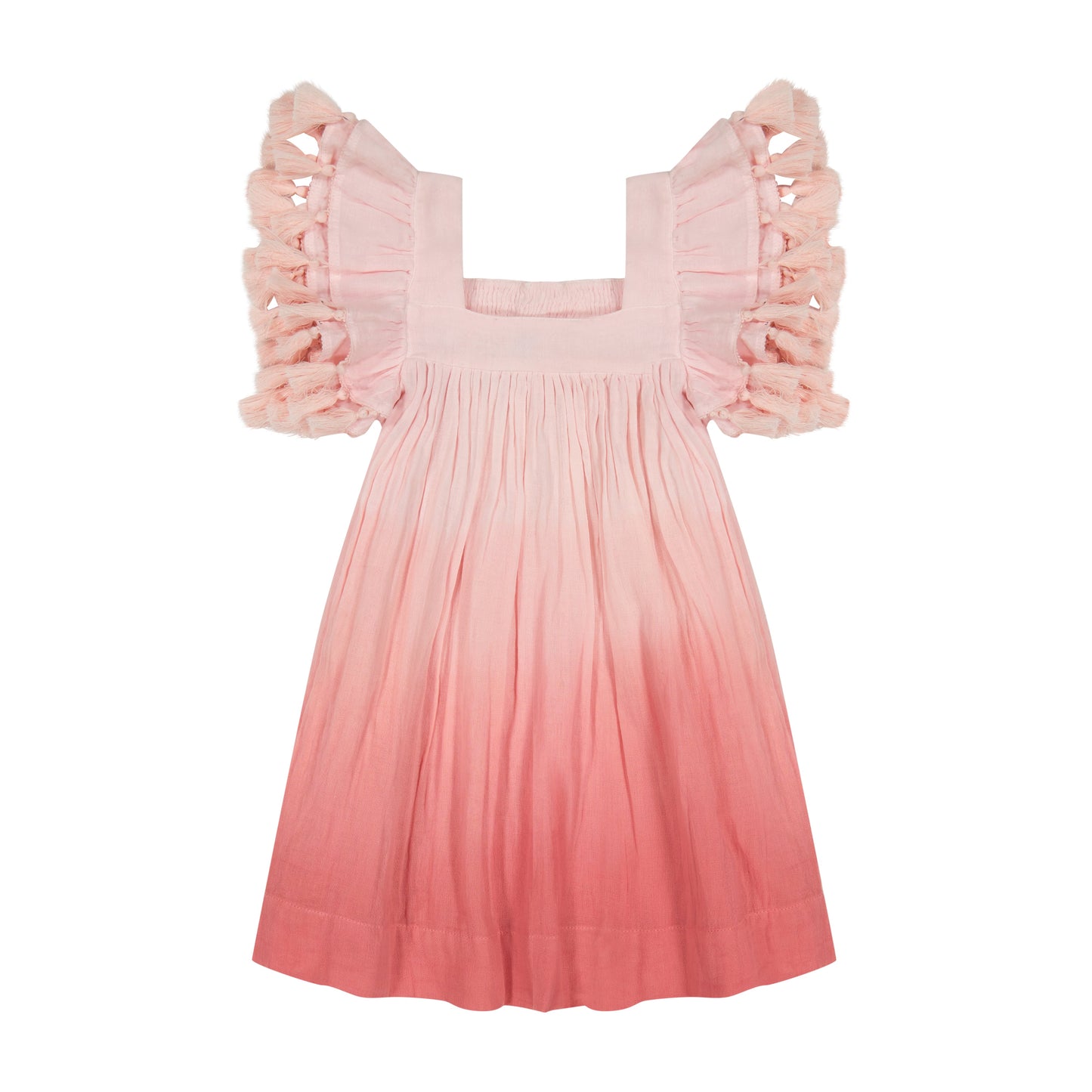 Serena Girls Tassel Dress Rose Ombre