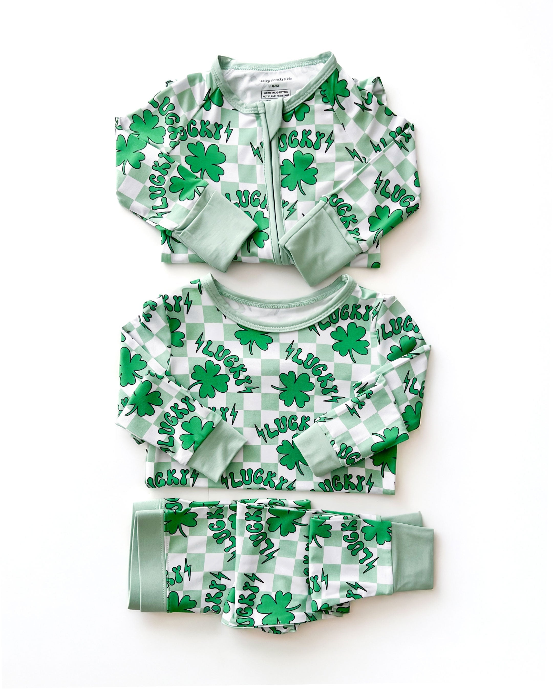 Baby Bamboo Zip Pajama Romper | Lucky Shamrock