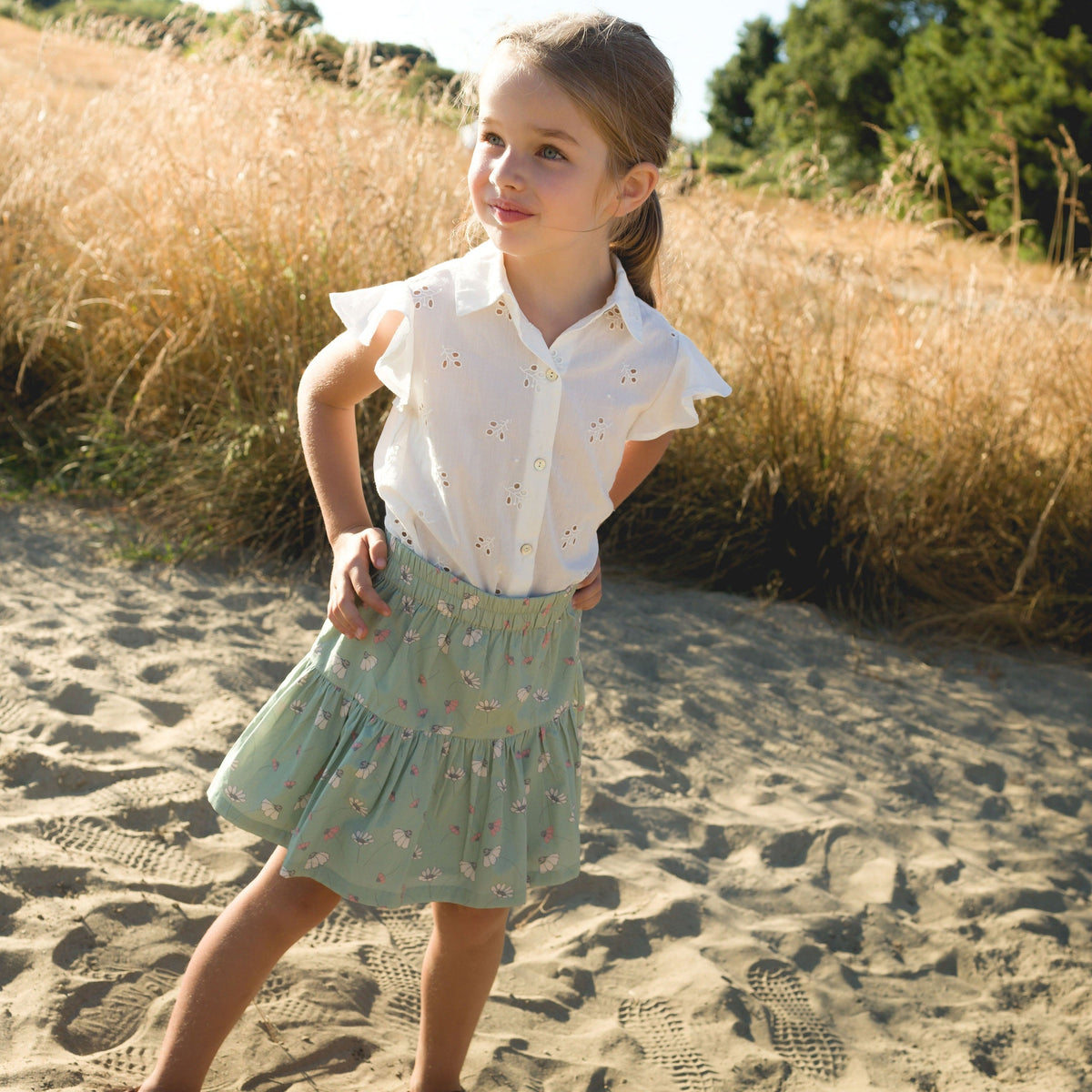 Lola Top | Offwhite Eyelet