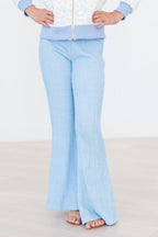 Girls Sky Blue Scrunchy Bell Bottoms