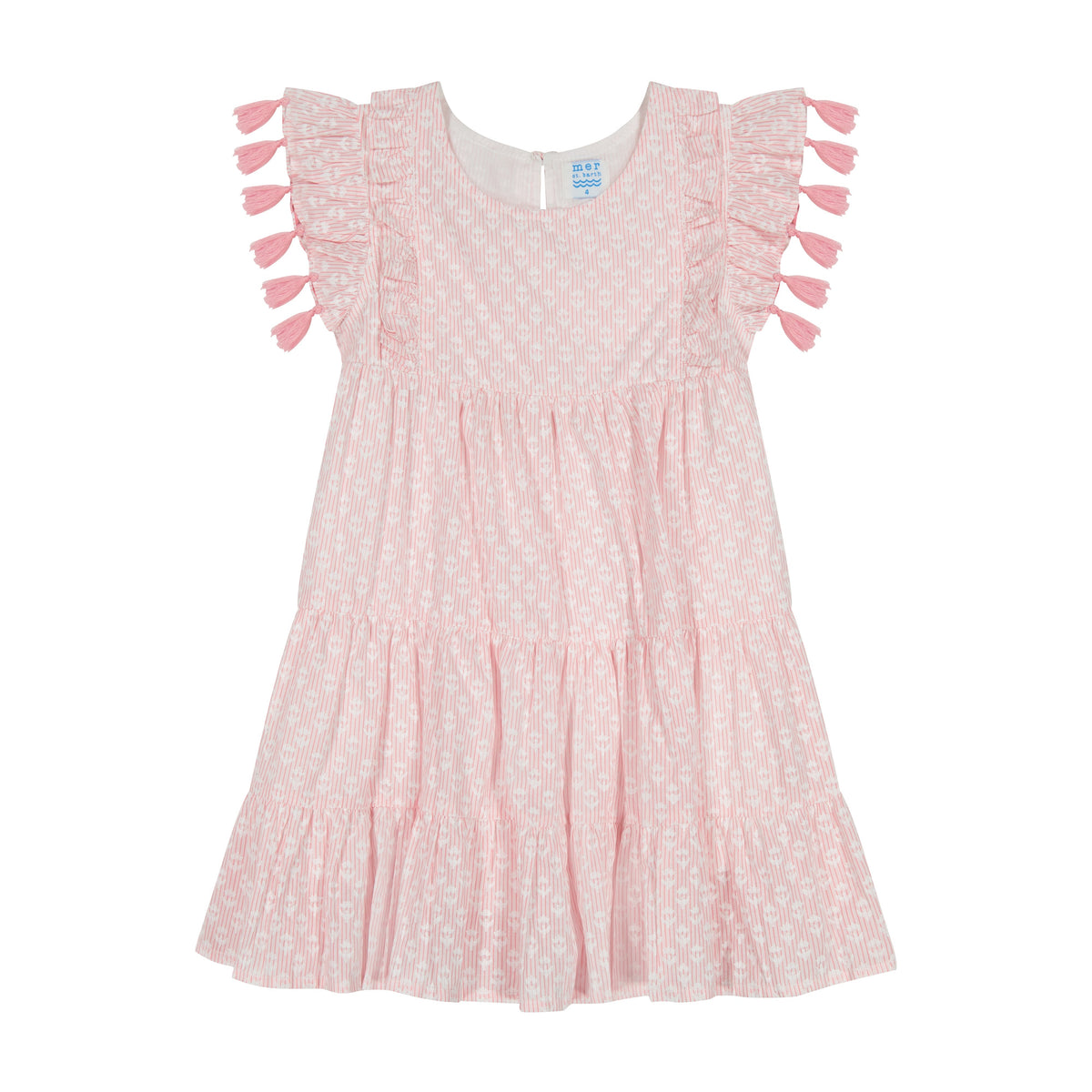 Sophie Girls Tassel Dress Rose Stripe