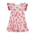 Sophie Girls' Tassel Dress White Pink Ikat