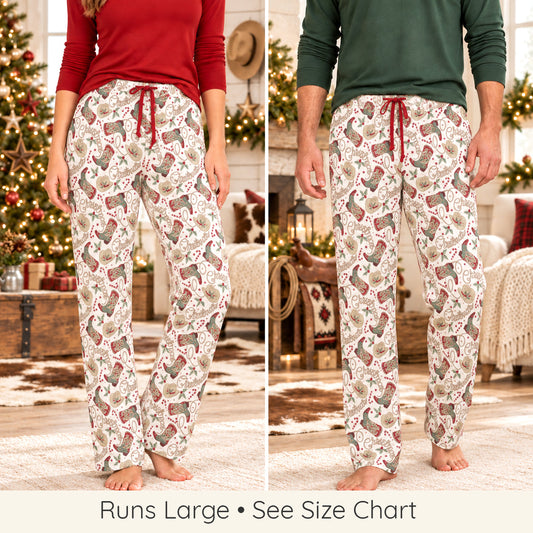 Western Christmas Adult Bamboo Pajama Pants