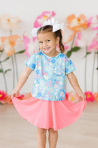 Girls Springtime Splendor Ruffle Pocket Tee