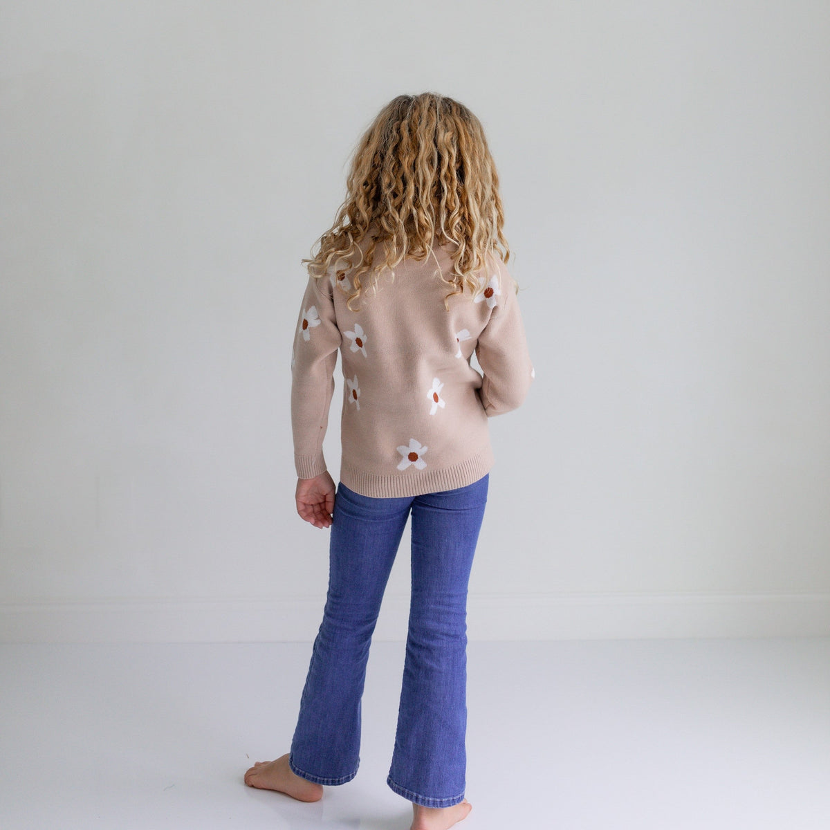 Beige Flower Sweater