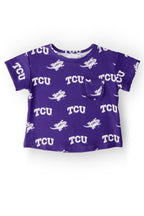TCU Purple Frog Ruffle Pocket Tee