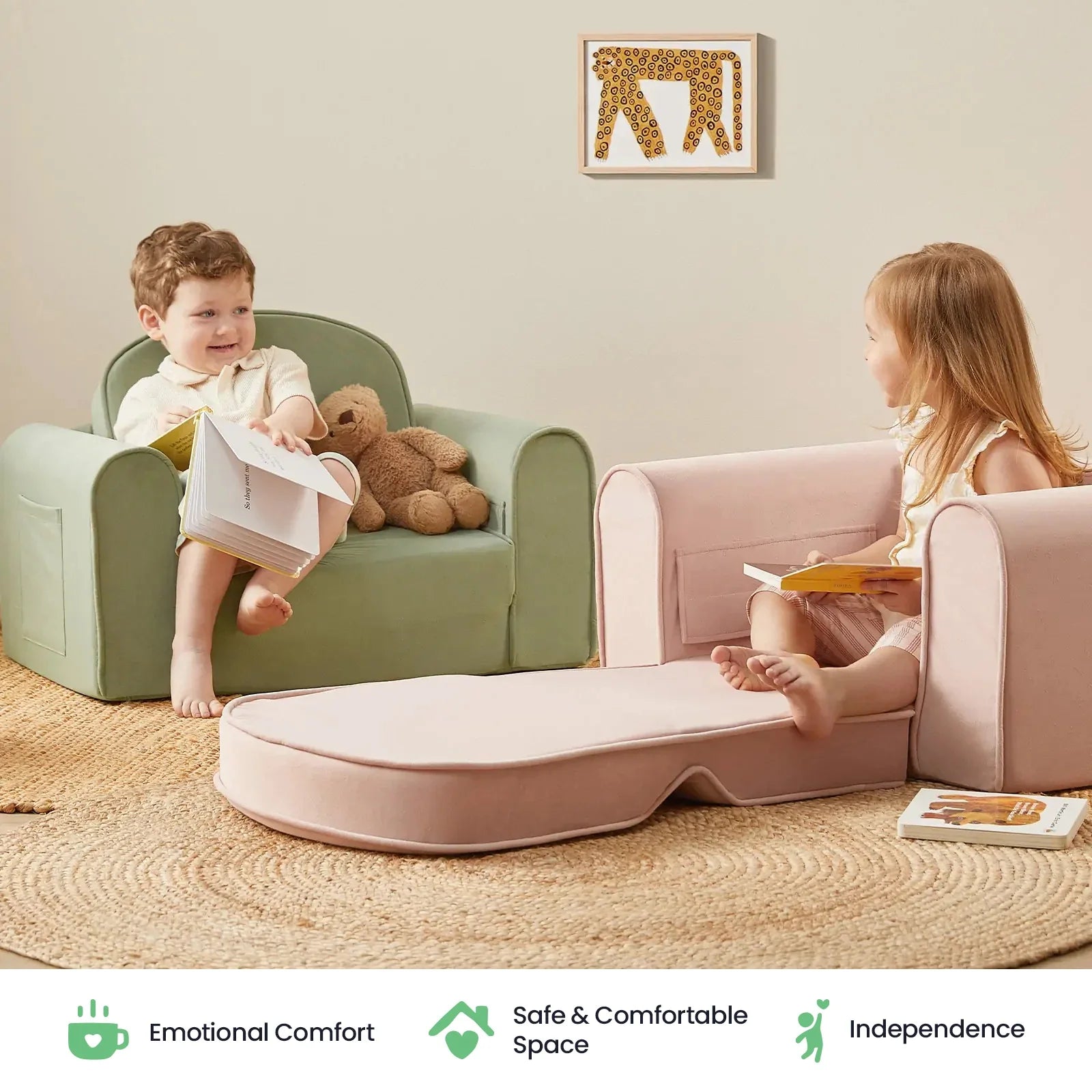 Tiny Land® GentleSnug Kid Chair - Sage