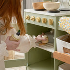 Tiny Land® Pretend Play Kitchen for Toddlers - Serenity Wooden Kitchen – Green