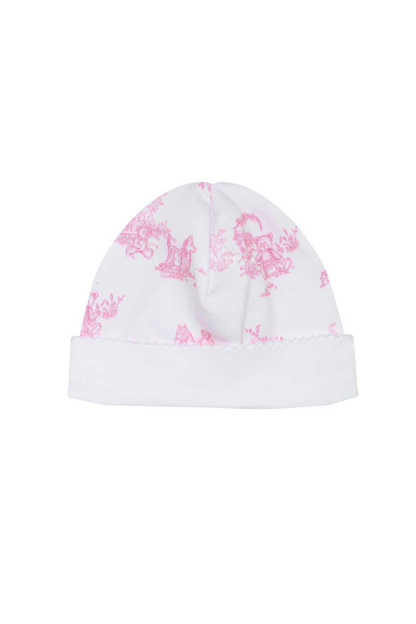 Girl Pink Toile Baby Hat