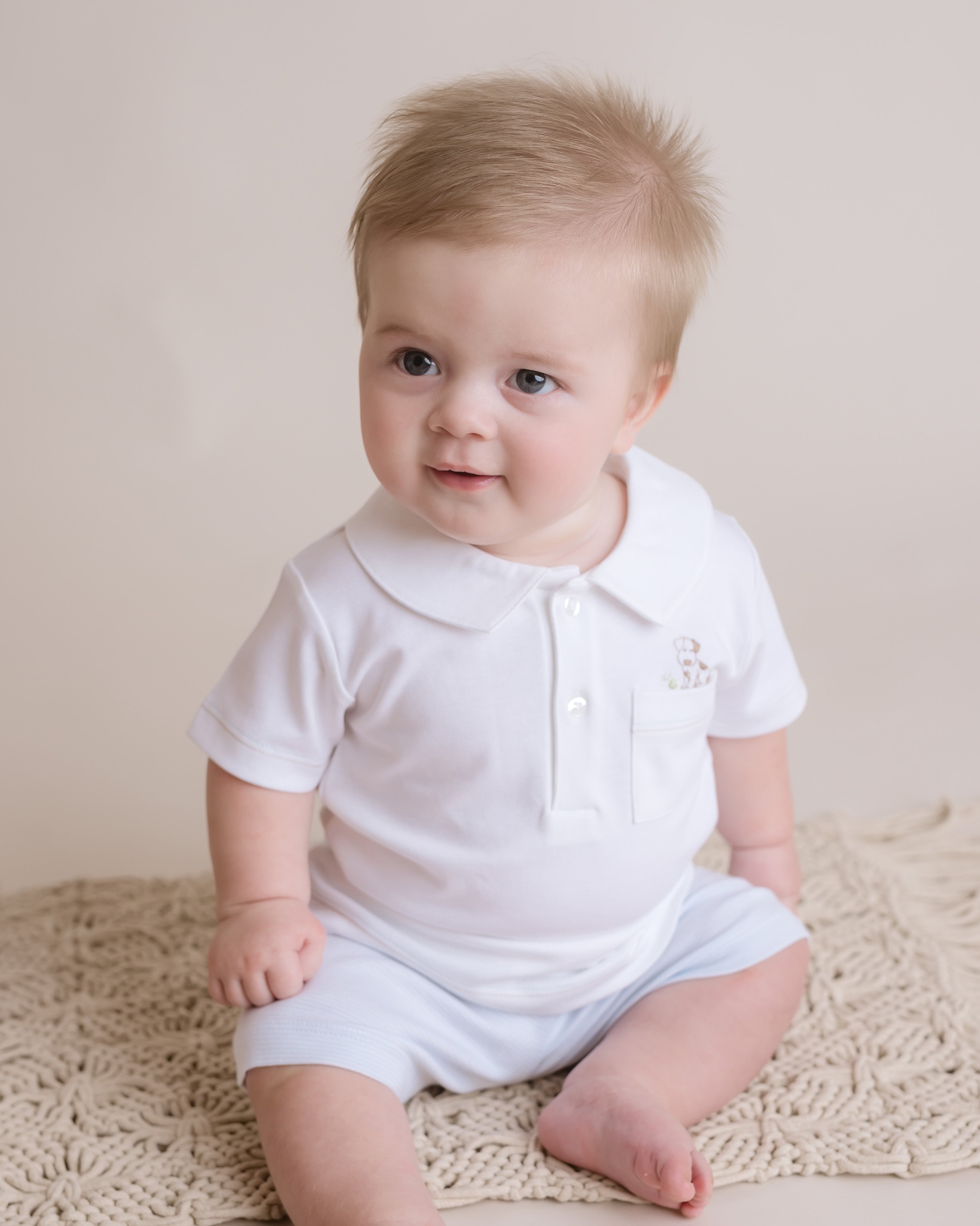 Baby Boy Puppy Pima Cotton Short Play Set