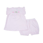 Baby Girl Pink Gator Pima Cotton Short Play Set