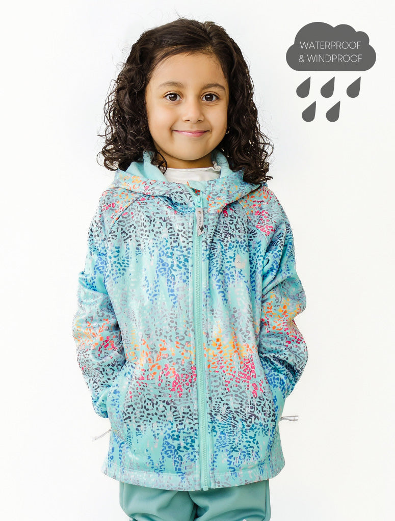 All-Weather Raincoat Hoodie - Rainbow Leopard