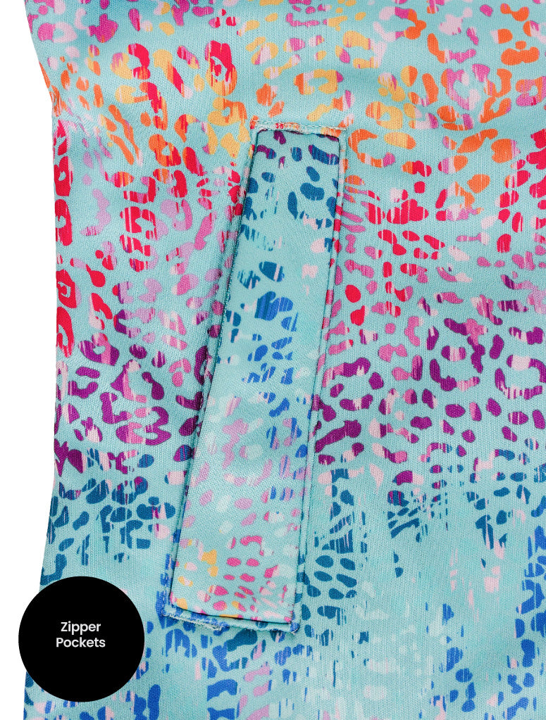 All-Weather Raincoat Hoodie - Rainbow Leopard